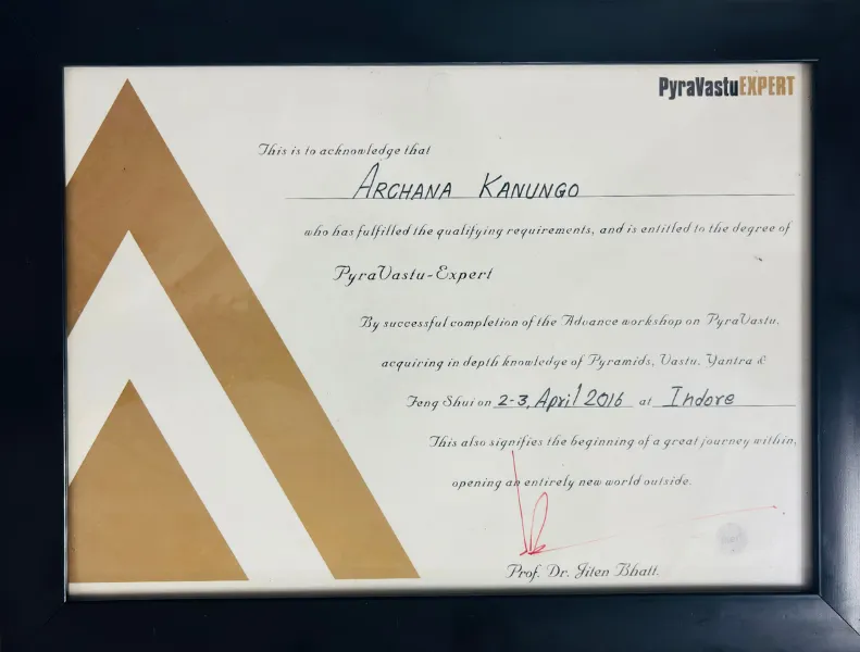 Certified PyraVastu Expert Certificate